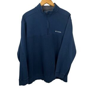 Columbia Hart Mountain Half Zip Shirt Long Sleeve Navy Blue Pullover Men's‎ XXL